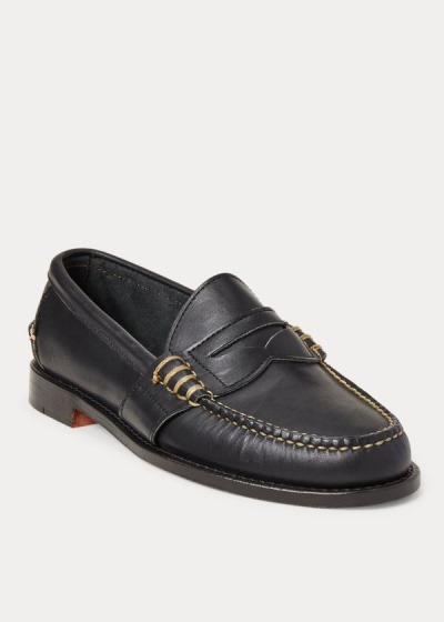 Mocasines Polo Ralph Lauren Hombre Negros - Edric Leather Penny - CZDXA6790